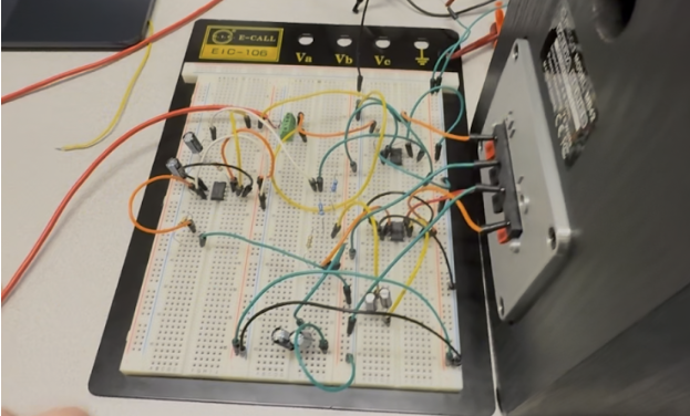 Breadboard build of amplifier + crossover circuit