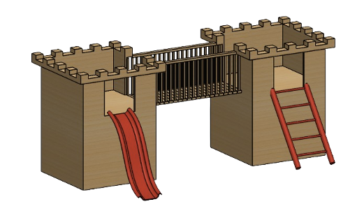 Playground castle CAD rendering